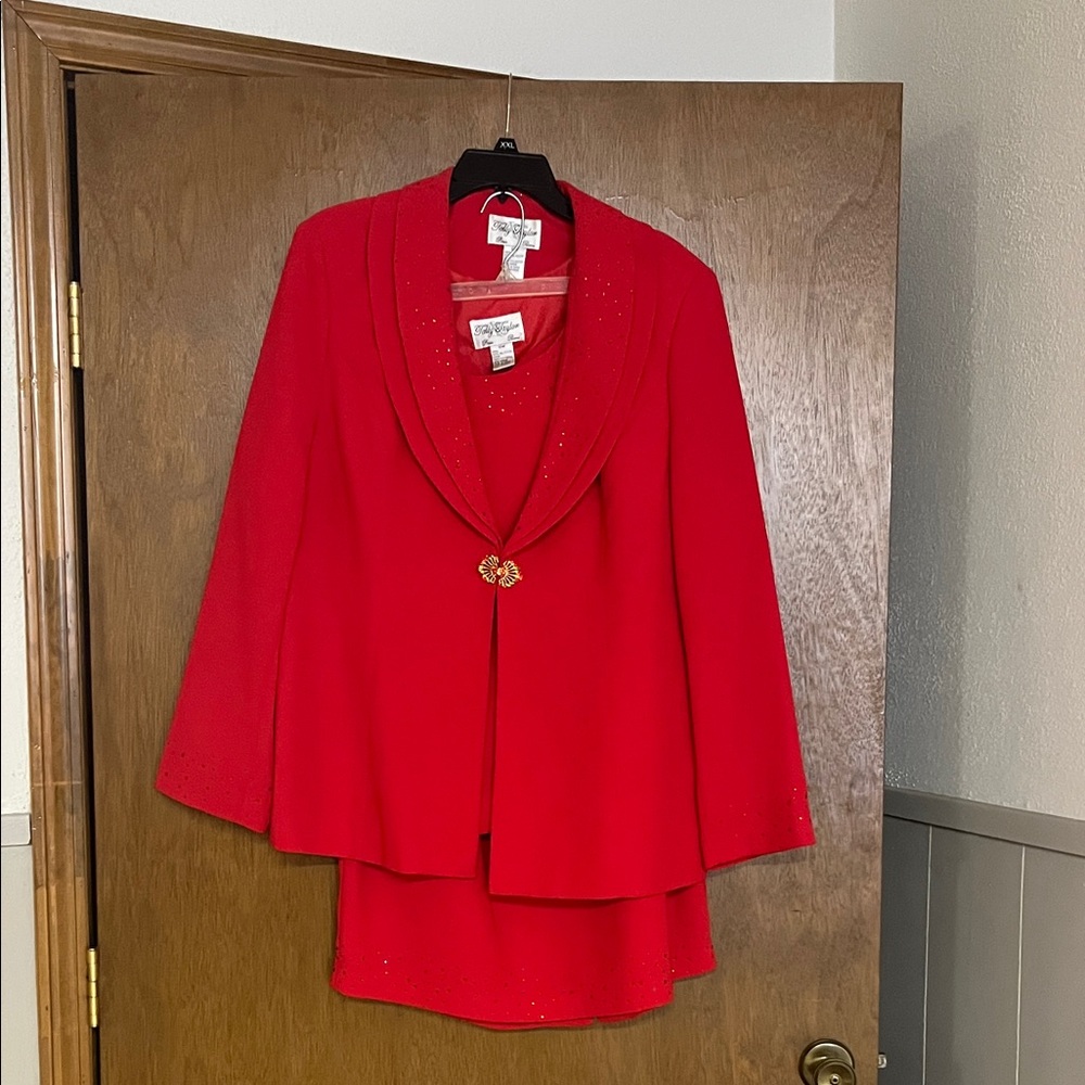 Tally Taylor Vibrant Red Suit 3 Piece